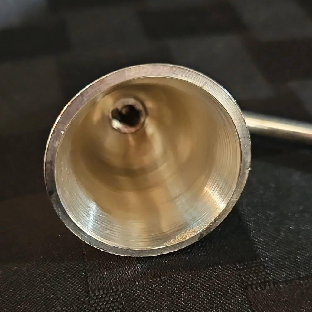 Beautiful Silver Candle Snuffer with Classic Bell Cloche & Turned Wooden Handle